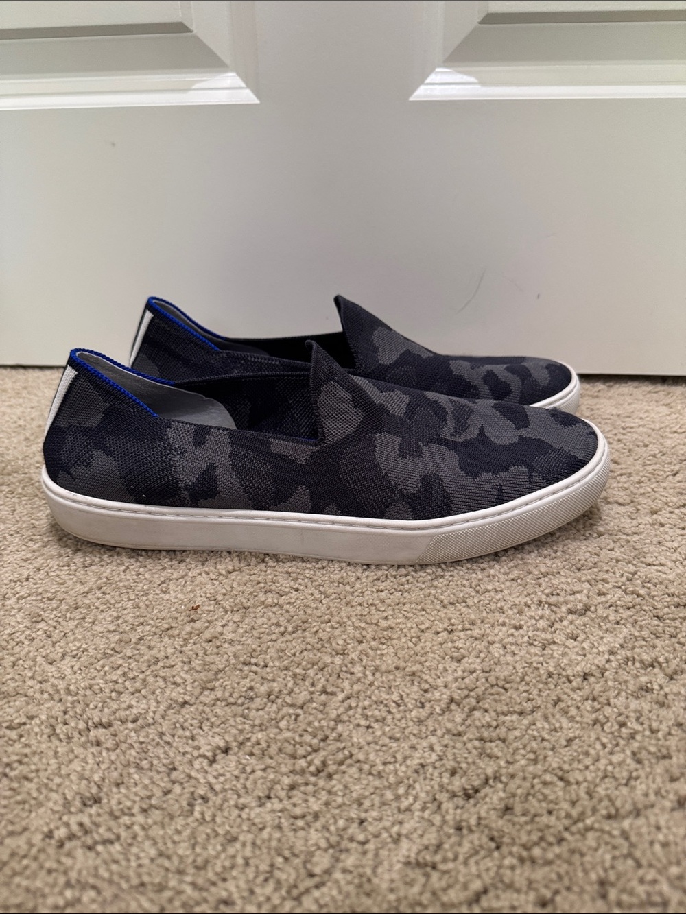 Rothy's Women's Slip-On Camouflage Knit Sneakers - Black & Gray
